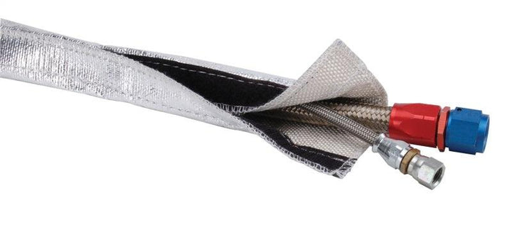 DEI Heat Shroud 3/4in I.D. x 3ft - Aluminized Sleeving - Hook and Loop Edge - Attacking the Clock Racing