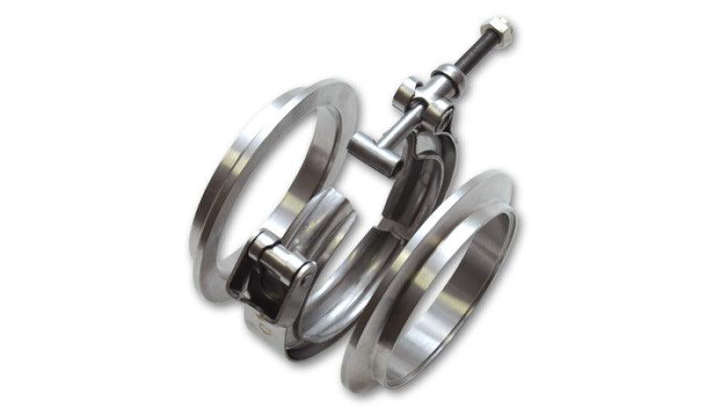 Vibrant T304 SS V-Band Flange Assembly for 3.5in O.D. Tubing incl 2 V-Band flanges & 1 V-Band Clamp - Attacking the Clock Racing