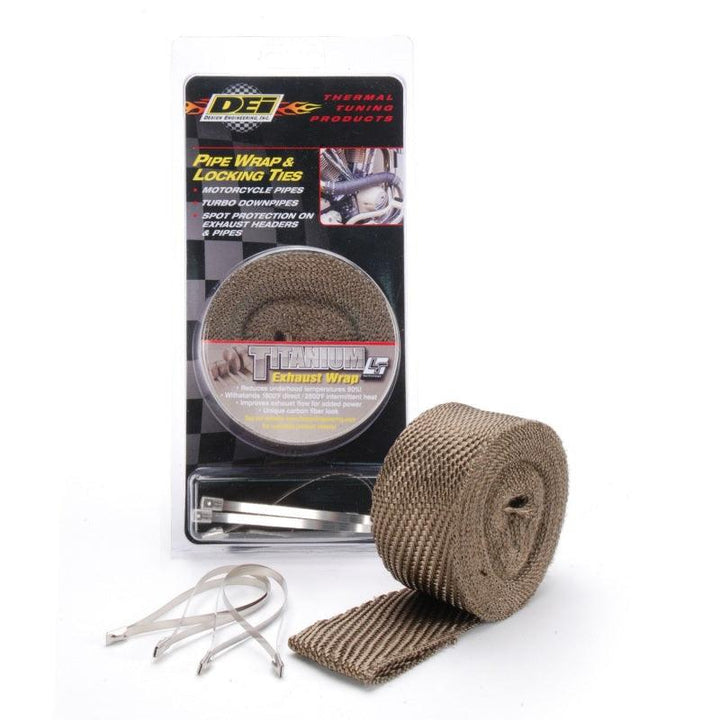 DEI Exhaust Wrap Kit - Pipe Wrap and Locking Tie - Titanium - Attacking the Clock Racing