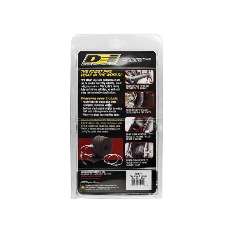 DEI Exhaust Wrap Kit - Pipe Wrap and Locking Tie - Black - Attacking the Clock Racing