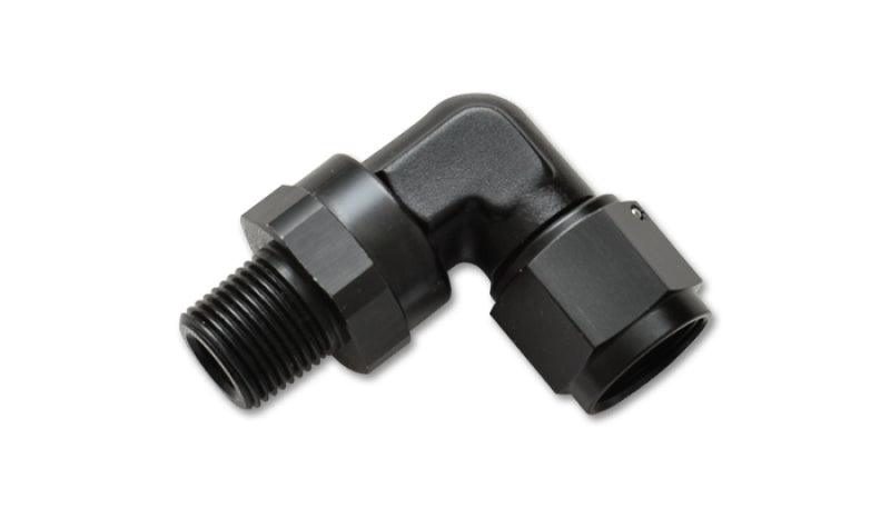 Vibrant -3AN to 1/8in NPT Female Swivel 90 Degree Adapter Fitting - Attacking the Clock Racing