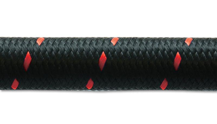 Vibrant -12 AN Two-Tone Black/Red Nylon Braided Flex Hose (5 foot roll) - Attacking the Clock Racing