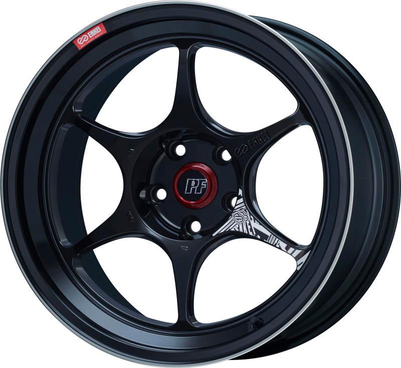 Enkei PF06 18x8.5in 5x114.3 BP 34mm Offset 75mm Bore Black Machined Wheel - Attacking the Clock Racing