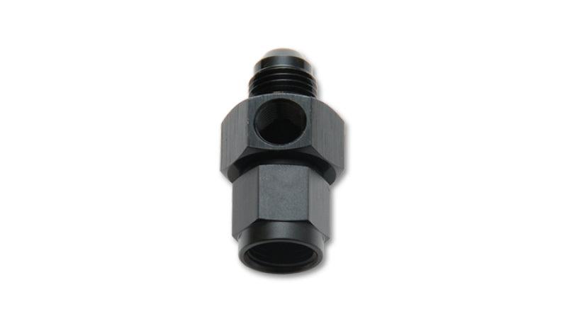 Vibrant -4AN Male to -4AN Female Union Adapter Fitting w/ 1/8in NPT Port - Attacking the Clock Racing