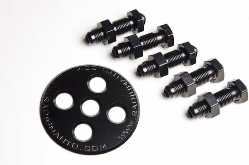 Radium Engineering Fuel Surge Tank 6AN Bulkhead Plate w/ Fittings and Nuts - Attacking the Clock Racing