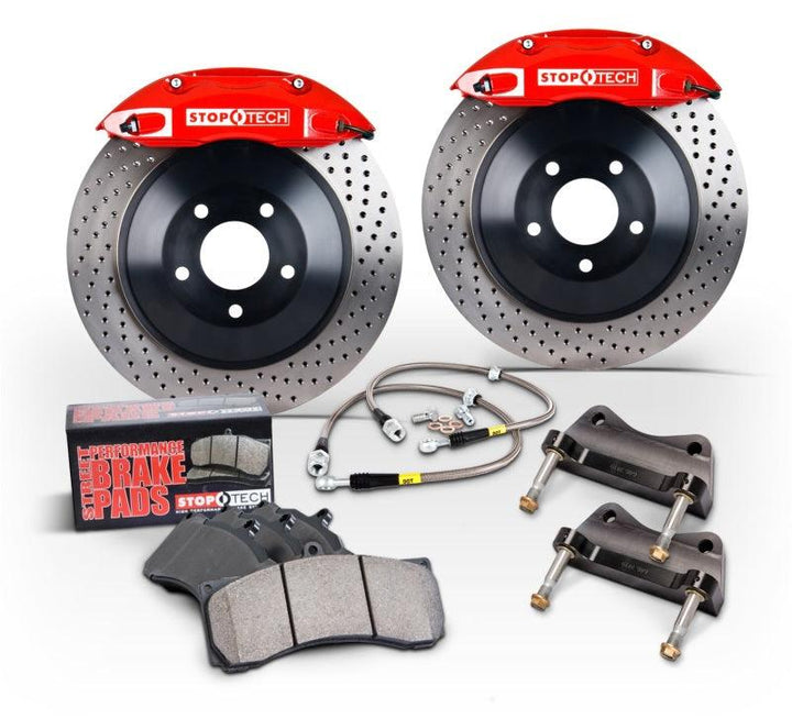 StopTech 2015 Ford Mustang GT Front Big Brake Kit Blue ST-60 Calipers 380x34mm Slotted 1pc Rotors - Attacking the Clock Racing