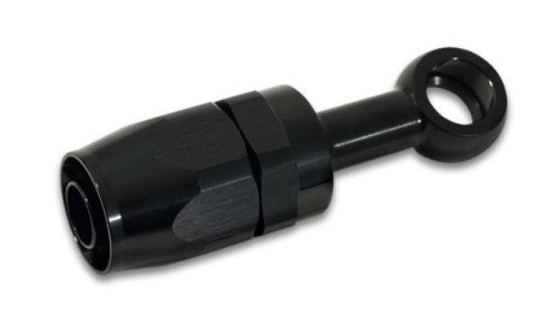 Vibrant -8AN Banjo Hose End Fitting for use with M12 or 7/16in Banjo Bolt - Aluminum Black - Attacking the Clock Racing