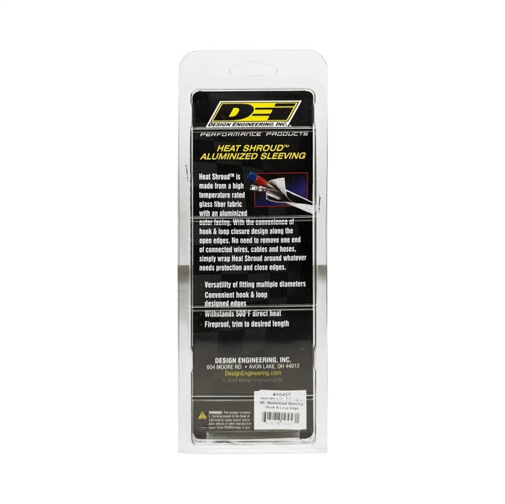 DEI Heat Shroud 3/4in I.D. x 3ft - Aluminized Sleeving - Hook and Loop Edge - Attacking the Clock Racing