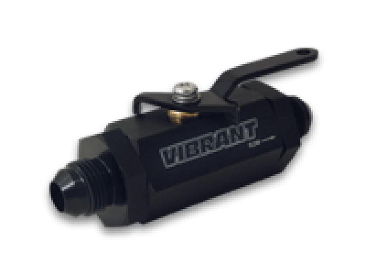 Vibrant -4AN to -4AN Male Shut Off Valve - Black - Attacking the Clock Racing