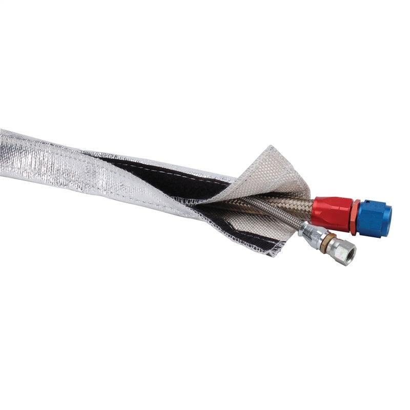 DEI Heat Shroud 3/4in I.D. x 3ft - Aluminized Sleeving - Hook and Loop Edge - Attacking the Clock Racing