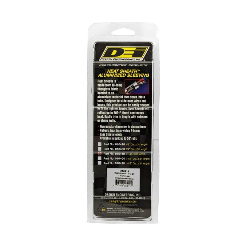 DEI Heat Sheath 1in x 3ft - Aluminized Sleeving - Sewn Edge - Attacking the Clock Racing