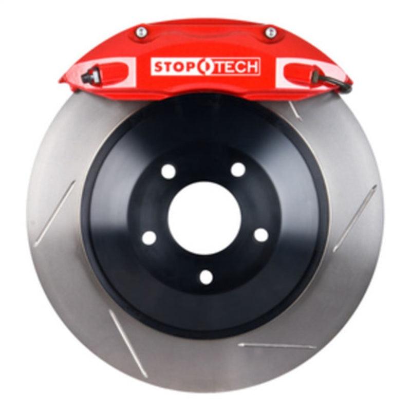 StopTech 05-14 Ford Mustang GT BBK Front ST-40 Red Calipers 1pc 355x32 Slotted Rotors - Attacking the Clock Racing