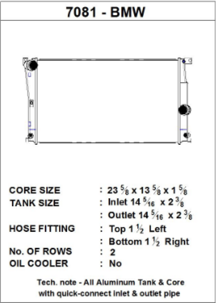 CSF BMW 2 (F22/F23) / 3 (F30/F31/F34) / 4 (F32/F33/F36) A/T Radiator