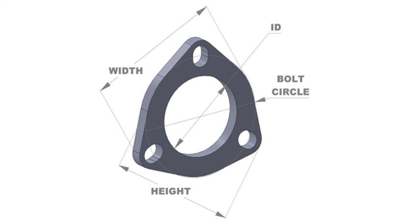 Vibrant 3-Bolt T304 SS Exhaust Flange (2.25in I.D.) - Attacking the Clock Racing